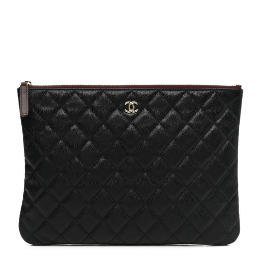 Caviar Quilted Medium Cosmetic Case Black