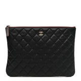 Caviar Quilted Medium Cosmetic Case Black