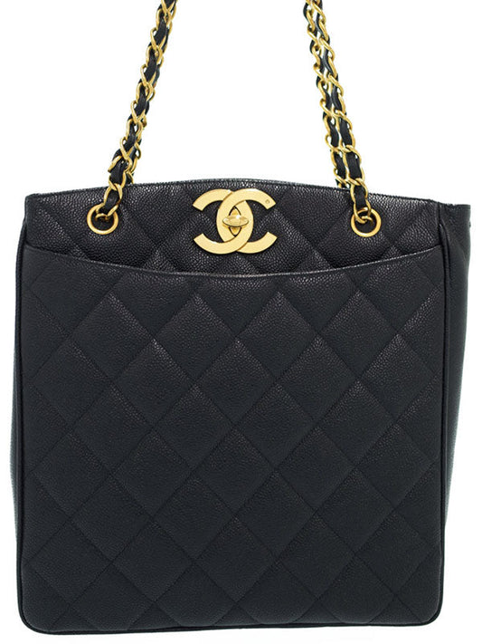 Chanel Coco Mark Chain Tote Bag Black