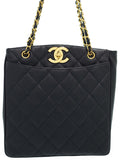 Chanel Coco Mark Chain Tote Bag Black