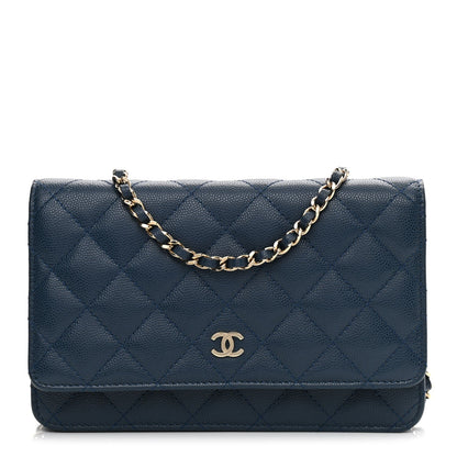 Chanel Caviar Quilted Wallet On Chain WOC Blue