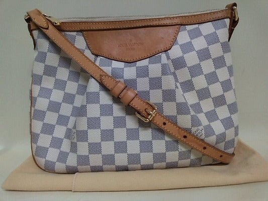 Louis Vuitton Siracusa PM Shoulder Bag Damier Azur