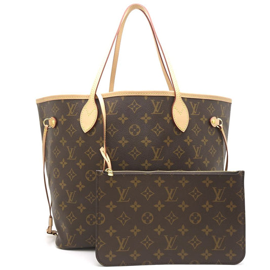 Louis Vuitton Monogram Neverfull MM Brown Beige Tote Bag