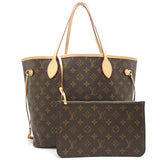 Louis Vuitton Monogram Neverfull MM Brown Beige Tote Bag