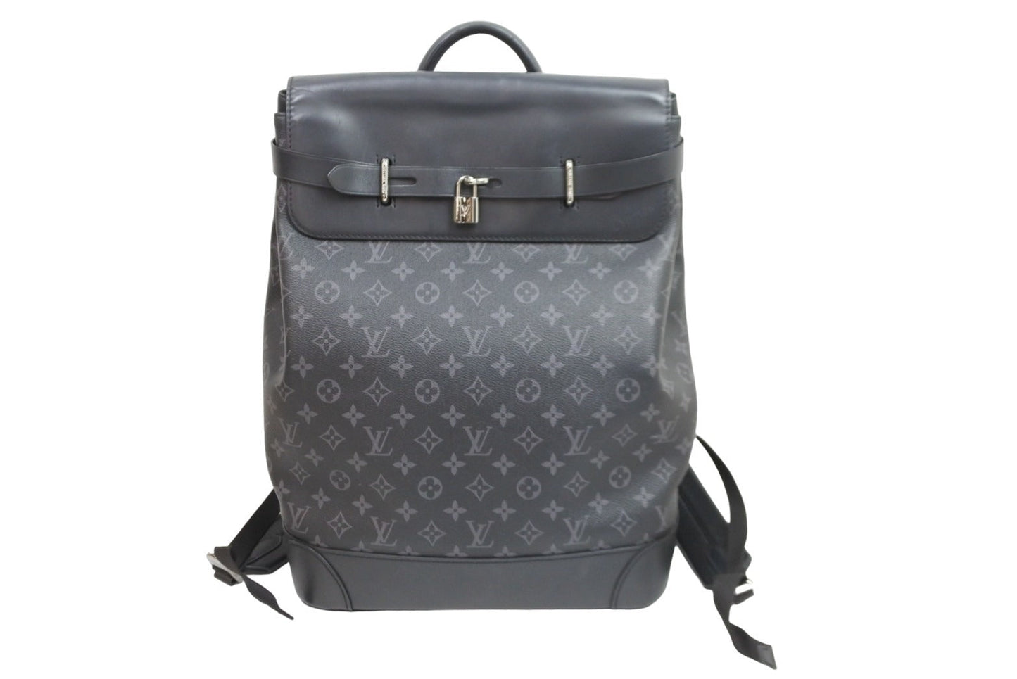 Louis Vuitton Backpack Steamer Monogram Eclipse Canvas Black