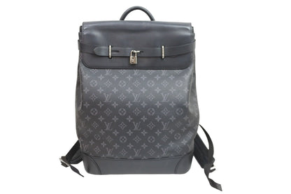 Louis Vuitton Backpack Steamer Monogram Eclipse Canvas Black