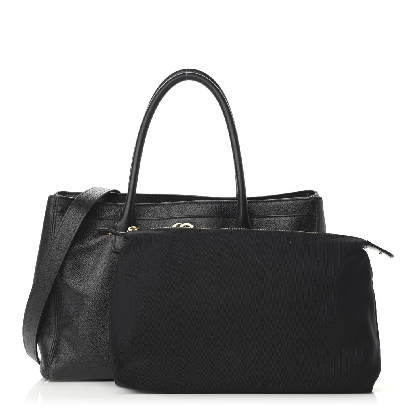 Calfskin Cerf Executive Shopper Tote Black