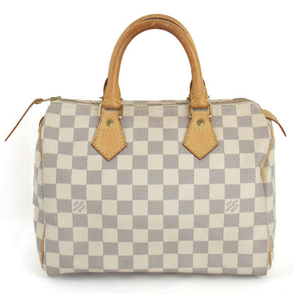 Louis Vuitton Speedy 25 Handbag Damier Azur Canvas Damier Azur