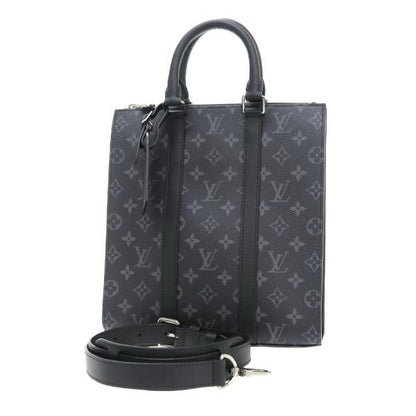 Louis Vuitton Eclipse Leather Sac Plat Shoulder Bag Black