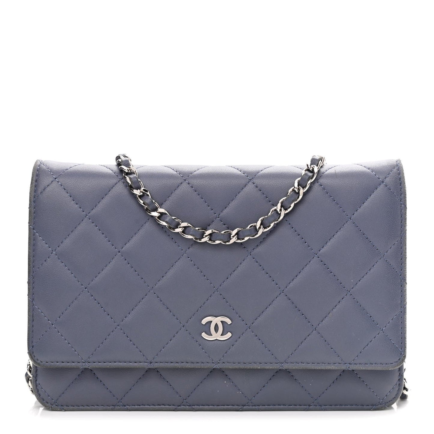 Lambskin Quilted Wallet On Chain WOC Lavender