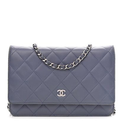 Lambskin Quilted Wallet On Chain WOC Lavender