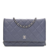 Lambskin Quilted Wallet On Chain WOC Lavender