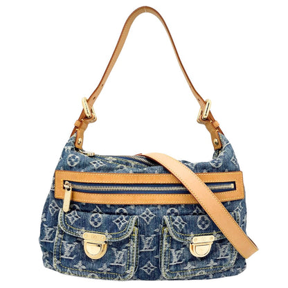 Louis Vuitton Monogram Denim Baggy PM Handbag Shoulder Bag Blue