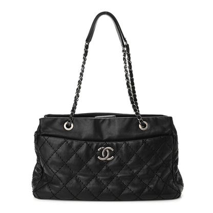Calfskin Medium Stitch It Tote Black