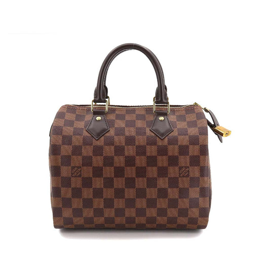 Louis Vuitton Damier Speedy 25 Hand Bag Ebene Brown Gold Hardware