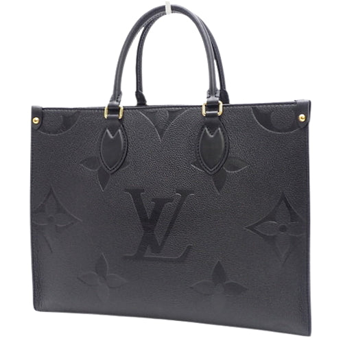 Louis Vuitton Monogram Emplant Noir On The Go MM Tote Bag Shoulder Bag Black