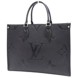 Louis Vuitton Monogram Emplant Noir On The Go MM Tote Bag Shoulder Bag Black