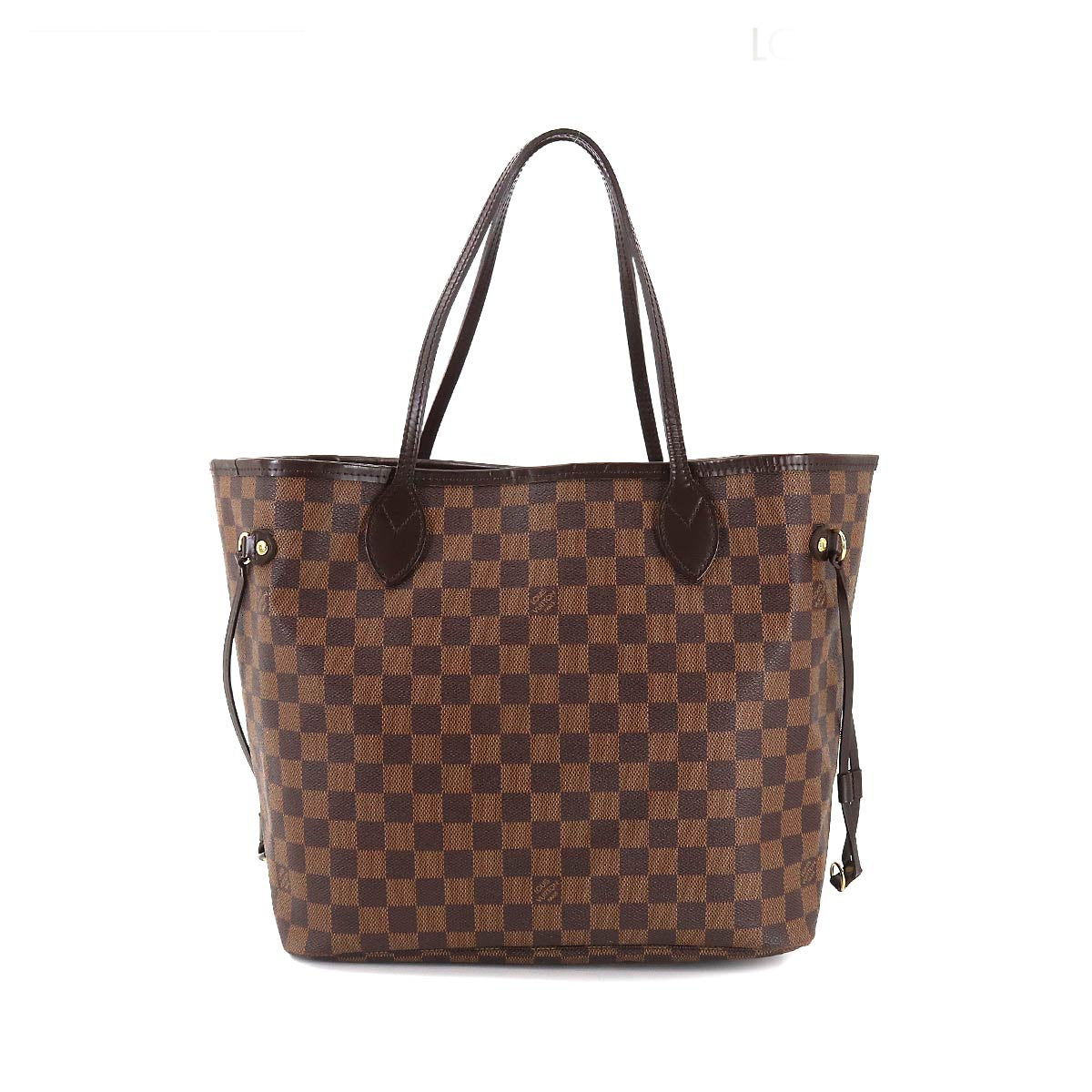 Louis Vuitton Damier Neverfull MM Tote Bag Ebene Cerise Brown Gold