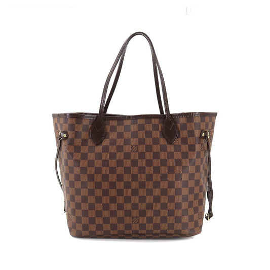 Louis Vuitton Damier Neverfull MM Tote Bag Ebene Cerise Brown Gold