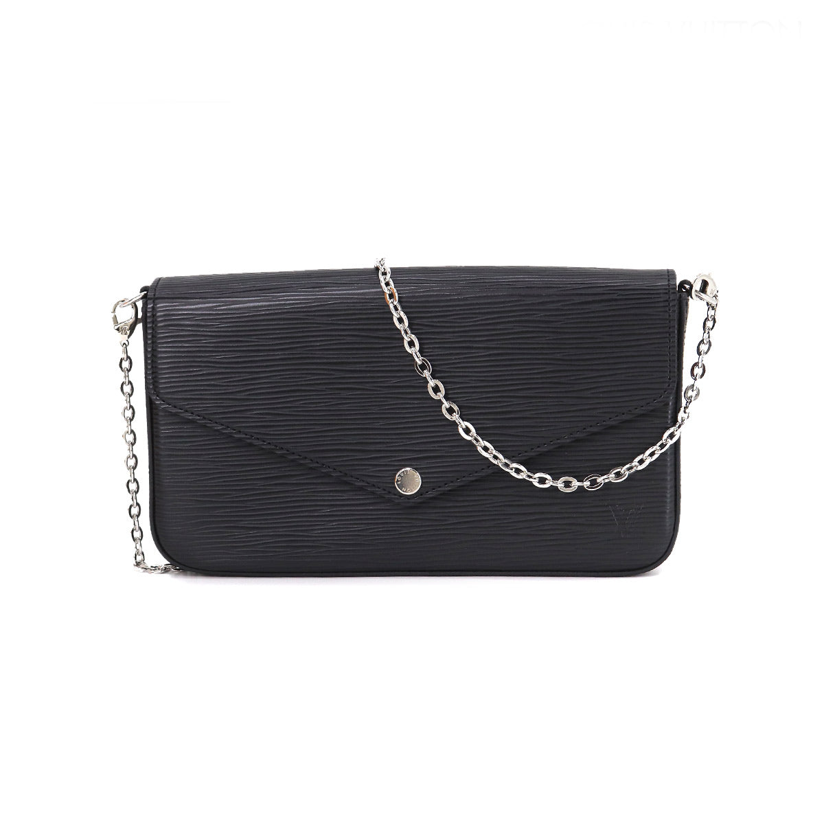 Louis Vuitton Epi Pochette Felicie Chain Wallet Leather Noir Black