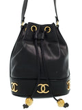 Chanel Triple Coco Mark Chain Shoulder Bag Black