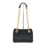 Louis Vuitton BB 2 Way Chain Shoulder Bag Noir Monogram Implant Leather
