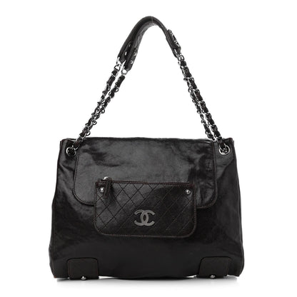 Caviar Pocket In The City Tote Dark Brown