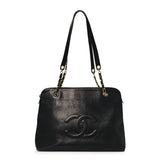 Caviar Large CC Shoulder Bag Black