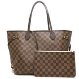 Louis Vuitton Damier Neverfull MM Rose Ballerine Tote Bag Brown