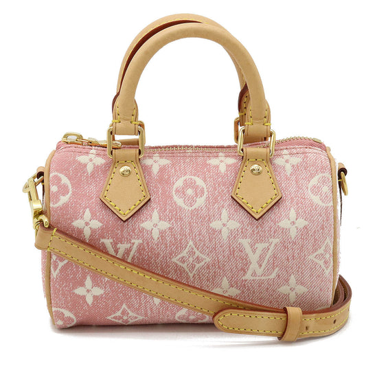 Louis Vuitton Monogram Denim Nano Speedy Handbag Mini Bag