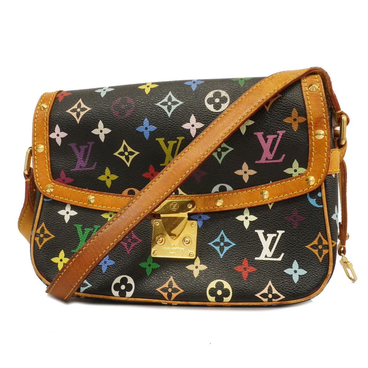 Louis Vuitton Shoulder Bag Monogram Multicolor Sologne Noir