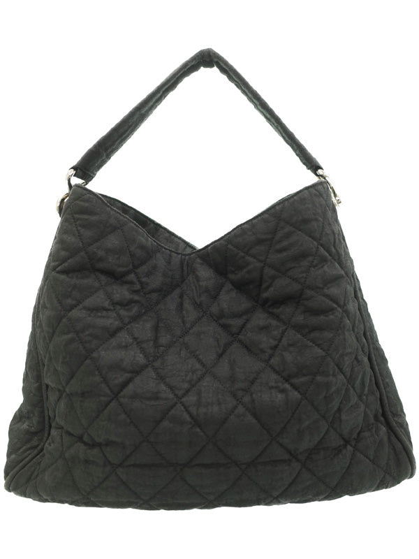 Chanel Matelasse Semi-Shoulder Bag Black Gray
