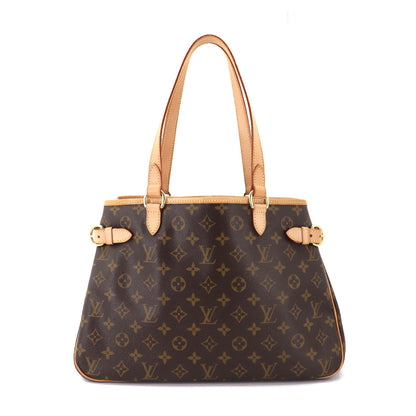 Louis Vuitton Monogram Batignolles Horizontal Tote Bag Brown Gold Metal Fittings