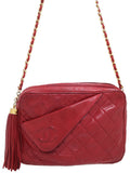 Chanel Matelasse Chain Shoulder Bag Red