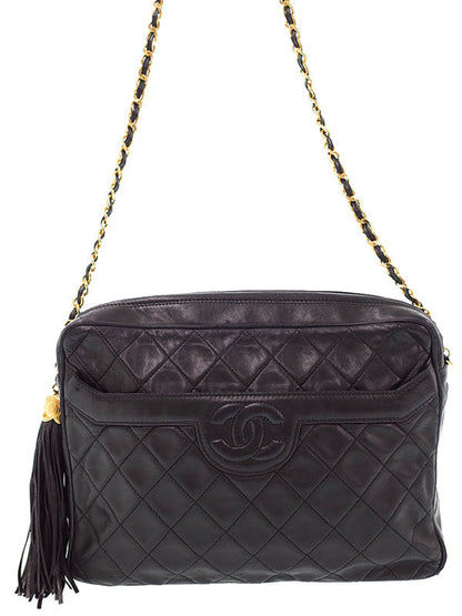 Chanel Matelasse Chain Lambskin Black Shoulder Bag
