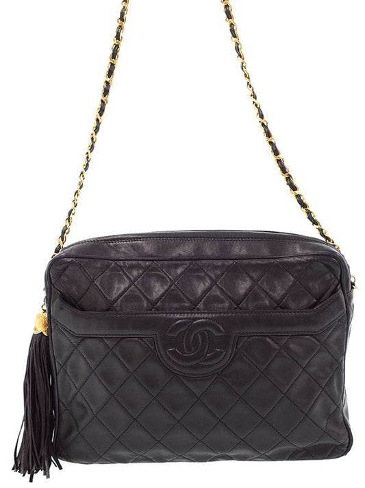 Chanel Matelasse Chain Lambskin Black Shoulder Bag