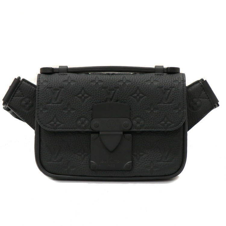 Louis Vuitton Taurillon S Lock Sling Bag Body Bag Leather Noir Black