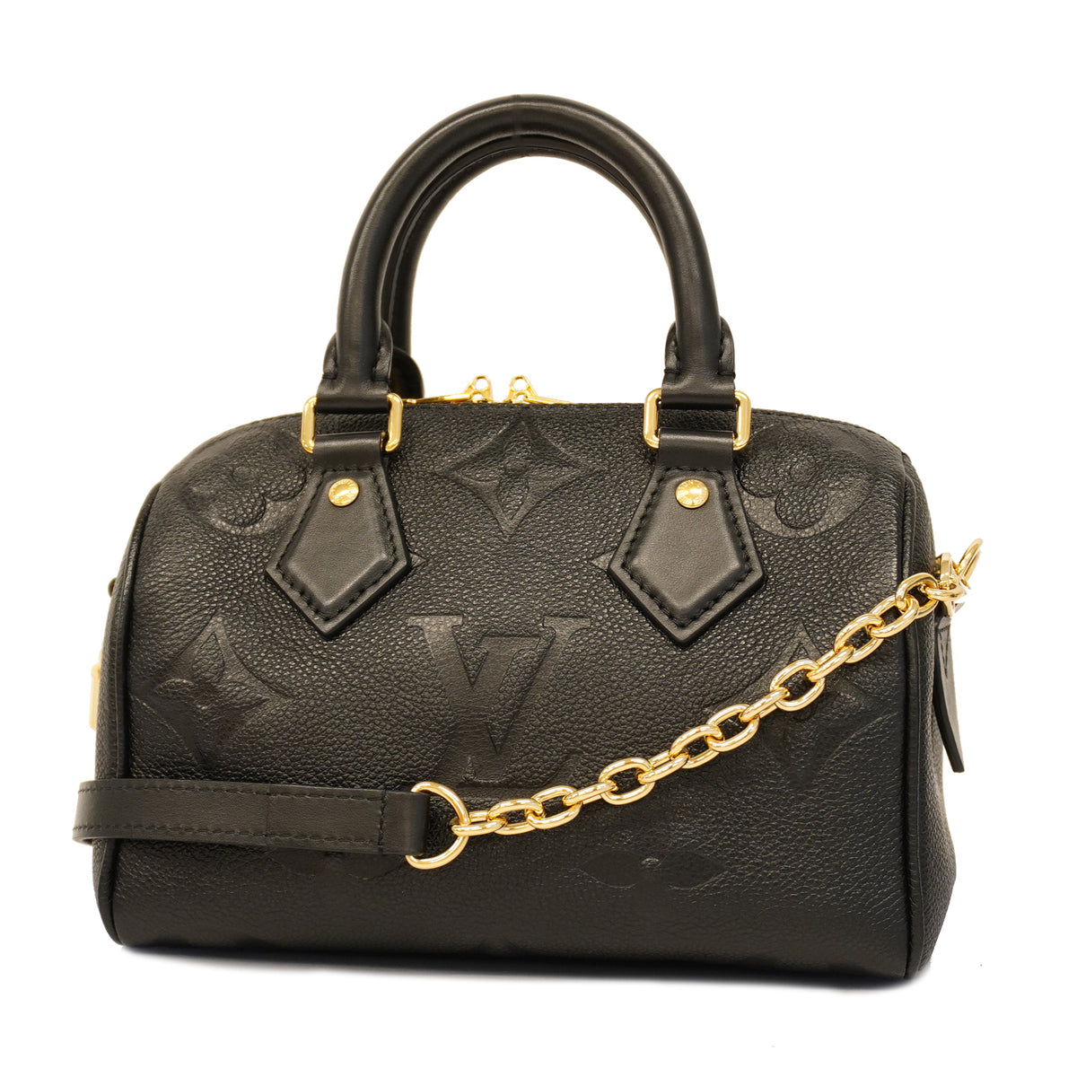 Louis Vuitton Monogram Implant Speedy Bandouliere 20 Noir Black