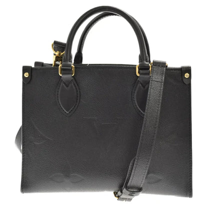 Louis Vuitton On The Go PM Shoulder Bag Implant Leather Noir Black
