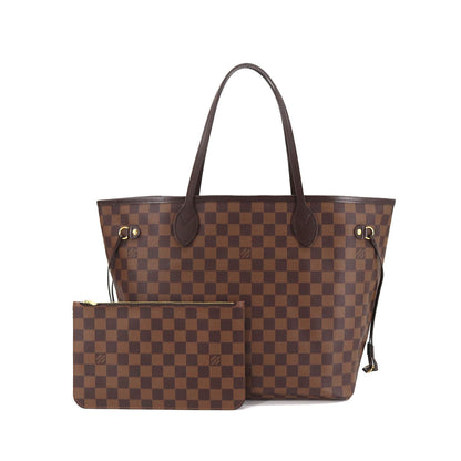 Louis Vuitton Damier Neverfull MM Tote Bag Ebene Cerise Brown Gold Hardware
