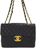 Chanel Deca Matelasse Chain Shoulder Bag Black
