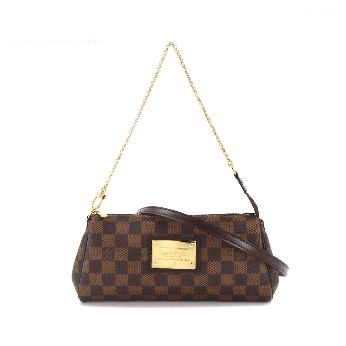 Louis Vuitton Damier Eva 2-way Hand Shoulder Bag Ebene Brown