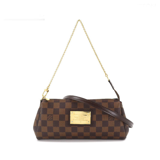 Louis Vuitton Damier Eva 2-way Hand Shoulder Bag Ebene Brown