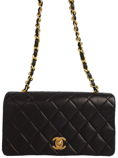 Chanel Mini Matelasse Chain Shoulder Bag Black