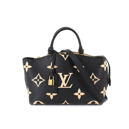 Louis Vuitton Bicolor Monogram Emplant Petit Palais PM Shoulder Bag Black Beige
