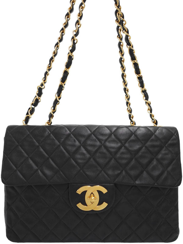 Chanel Deca Matelasse Chain Shoulder Bag Black