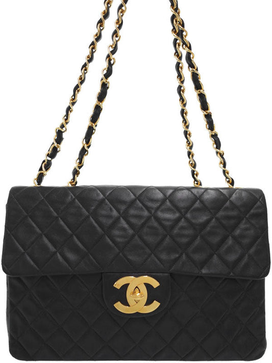 Chanel Deca Matelasse Chain Shoulder Bag Black