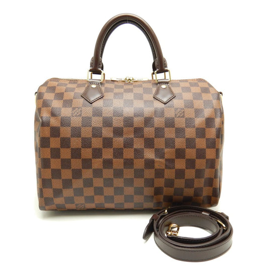 Louis Vuitton Damier Speedy Bandouliere 30 Ebene Boston Bag Brown