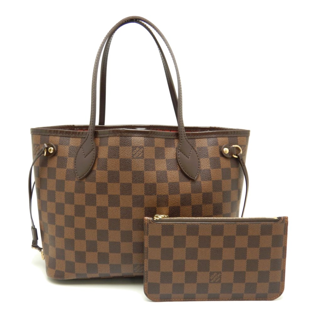 Louis Vuitton Damier Neverfull PM Ebene Tote Bag Brown