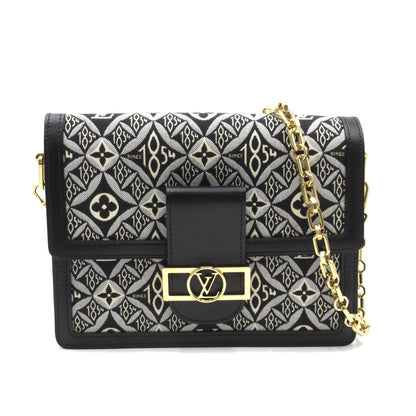 Louis Vuitton Dauphine MM Shoulder Bag Leather Monogram Black